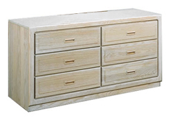 Beachcomber Dresser, 6 Drawers,  3 Side by Side, 48"W